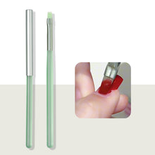 Load image into Gallery viewer, Small Thin Pen Construction Square Round Head Flat Mouth Phototherapy Pen Coated with Rubber Powder Green Frosted Pen Handle Nail Art Pen
