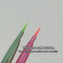 Load image into Gallery viewer, Small Thin Pen Construction Square Round Head Flat Mouth Phototherapy Pen Coated with Rubber Powder Green Frosted Pen Handle Nail Art Pen
