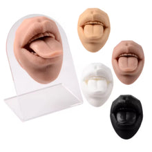 Load image into Gallery viewer, Silicone Model of Human Facial Features Mouth 3D Tongue Model Puncture Training Mold Lip Nail Tongue Nail Display Stand
