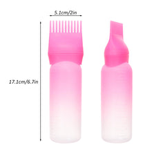 Load image into Gallery viewer, Gradient Hair Coloring Hair Root Application Bottle Refillable Comb Hair Dye Shampoo Bottle Hairdressing Styling Tool

