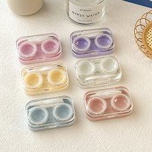Load image into Gallery viewer, Transparent Non Twist Cover Contact Lens Case Compact Portable Multicoloured Contact Lens Storage Care Case With Washer
