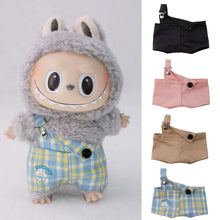 Load image into Gallery viewer, For 17cm Labubu Baby Clothes Labubu Doll Clothes Single Shoulder Strap Pants Sitting Party Macaron Vinyl Pendant Labubu Outfit
