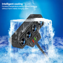 Load image into Gallery viewer, 120W 4-Socket 12V/24V Car Cigarette Lighte Adapter 4 Way Adapter Port USB Port Socket Splitte

