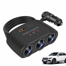 Load image into Gallery viewer, 120W Car 3 in 1 Dual USB Cigarette Socket Splitter Charger Plug for Phone Power Adapter DVR GPS Dashcam 12V 24V
