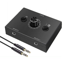 Load image into Gallery viewer, 4 Way/2 Way 3.5mm Stereo Audio Switcher Bi-Directional Audio Switch Splitter Box 2 In 1 Out 4 In 1 Out with Mute Button
