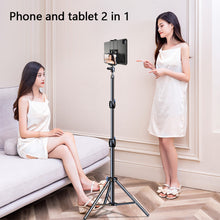 Load image into Gallery viewer, 2in1 170/55cm Adjustable Tablet Tripod Floor Stand Holder Live Mount Support for 4-13 inches for iPad iphone Lazy Holder Bracket Support
