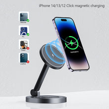 Load image into Gallery viewer, 2 In 1 Magnetic Wireless Charger Stand Pad For iPhone 15 14 13 12 11 Pro Max 11 X Apple Watch Airpods Fast Charging Dock Station
