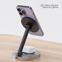 Load image into Gallery viewer, 2 In 1 Magnetic Wireless Charger Stand Pad For iPhone 15 14 13 12 11 Pro Max 11 X Apple Watch Airpods Fast Charging Dock Station
