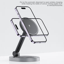 Load image into Gallery viewer, 2 In 1 Magnetic Wireless Charger Stand Pad For iPhone 15 14 13 12 11 Pro Max 11 X Apple Watch Airpods Fast Charging Dock Station
