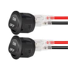 Load image into Gallery viewer, 2Pcs 20mm Car Round Rocker Switch ON Off 12 Volt Toggle Switch 12V Automotive RV 2 Pin Switch With Wire
