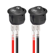 Load image into Gallery viewer, 2Pcs 20mm Car Round Rocker Switch ON Off 12 Volt Toggle Switch 12V Automotive RV 2 Pin Switch With Wire
