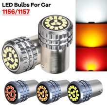 Load image into Gallery viewer, 1pc 12V LED Car Bulbs Turn Signal Parking Brake Lights 2016-15SMD White Amber Red P21W 1156 BA15S 1157 BAY15D
