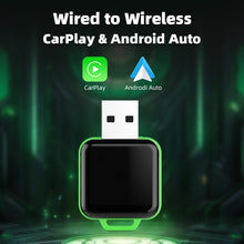 Load image into Gallery viewer, Car 2 In 1 Wireless Carplay AI Box Android Auto Plug And Play Bluetooth 5.0 5Ghz WIFI Applicable To Convert Original Wired Carplay To Wireless
