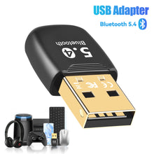 Load image into Gallery viewer, USB Bluetooth 5.4 Adapter Receiver Transmitter Drive free for PC Speaker Wireless Mouse Keyboard Music Audio
