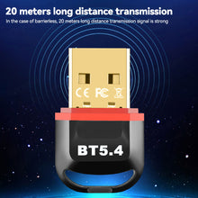 Load image into Gallery viewer, USB Bluetooth 5.4 Adapter Drive free Receiver Transmitter for PC Speaker Wireless Mouse Keyboard Music Audio
