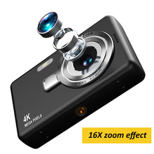 Load image into Gallery viewer, 4K HD 1080P Digital Camera Anti-Shake Autofocus Vlogging Camera 96MP Portable Vlogging Camera 16X Zoom for Kids Adults Beginners
