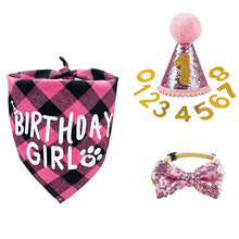 Load image into Gallery viewer, Dog Birthday Party Supplies Dog Birthday Bandana Hat Bowtie Set with 0-8 Figures Dog Birthday Party Supplies
