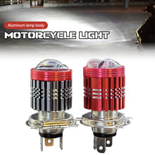 Load image into Gallery viewer, H4 Motorcycle LED Headlight Scooter Aluminum Motorbike Dual Lens Light Bulb DRL
