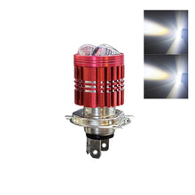 Load image into Gallery viewer, H4 Motorcycle LED Headlight Scooter Aluminum Motorbike Dual Lens Light Bulb DRL
