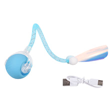 Load image into Gallery viewer, Cat Interactive Ball Toys Automatic Rolling Ball Faux Tail Electric Cat Toys Rechargeable Self-moving Kitten Toys
