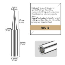Load image into Gallery viewer, 900M I B K 3C Series Pure Copper Soldering Iron Tip Electric Tin Tip for Soldering Iron Soldering Supplies
