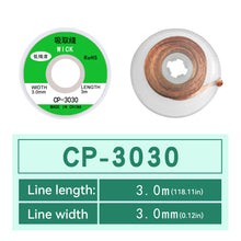 Load image into Gallery viewer, Desoldering Braid Tape Copper Welding Solder Remover 1.5-3.5mm Wire Soldering Wick Tin Lead Cord Flux BGA Repair Tool
