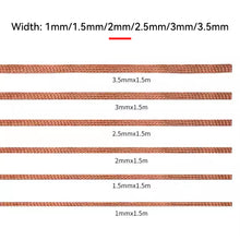 Load image into Gallery viewer, Desoldering Braid Tape Copper Welding Solder Remover 1.5-3.5mm Wire Soldering Wick Tin Lead Cord Flux BGA Repair Tool
