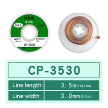 Load image into Gallery viewer, Desoldering Braid Tape Copper Welding Solder Remover 1.5-3.5mm Wire Soldering Wick Tin Lead Cord Flux BGA Repair Tool
