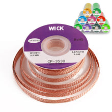 Load image into Gallery viewer, Desoldering Braid Tape Copper Welding Solder Remover 1.5-3.5mm Wire Soldering Wick Tin Lead Cord Flux BGA Repair Tool
