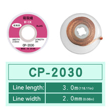 Load image into Gallery viewer, Desoldering Braid Tape Copper Welding Solder Remover 1.5-3.5mm Wire Soldering Wick Tin Lead Cord Flux BGA Repair Tool
