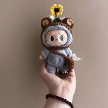 Load image into Gallery viewer, For Labubu 15cm Cute Sunflower Cotton Doll Headgear Universal Versatile Hooded Sweatshirt Scarf Bone Puppy Paw Print Cat Clothes
