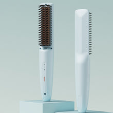 Load image into Gallery viewer, Wireless Straight Hair Comb Design Rechargeable Electric Comb Straightener Portable Negative Ion Non Damaging Hair Heating Comb
