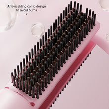 Load image into Gallery viewer, Wireless Straight Hair Comb Design Rechargeable Electric Comb Straightener Portable Negative Ion Non Damaging Hair Heating Comb
