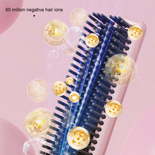 Load image into Gallery viewer, Wireless Straight Hair Comb Design Rechargeable Electric Comb Straightener Portable Negative Ion Non Damaging Hair Heating Comb
