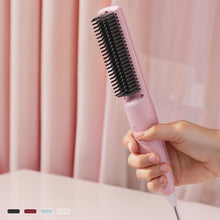 Load image into Gallery viewer, Wireless Straight Hair Comb Design Rechargeable Electric Comb Straightener Portable Negative Ion Non Damaging Hair Heating Comb
