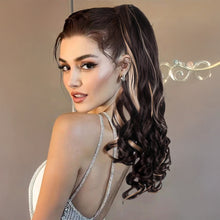 Load image into Gallery viewer, Wig for Women with Long Hair Big Waves High Ponytail Natural Simulation Fluffy Curly Ponytail Hair Extensions Braids
