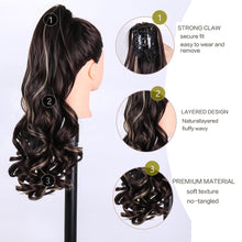 Load image into Gallery viewer, Wig for Women with Long Hair Big Waves High Ponytail Natural Simulation Fluffy Curly Ponytail Hair Extensions Braids
