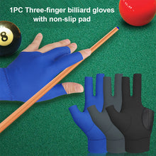 Load image into Gallery viewer, 1PC Three-Finger Billiard Gloves With Non-Slip Pad High Elastic Breathable Sports Gloves For Left Hand Billiard Supplies
