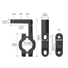 Load image into Gallery viewer, Motorcycle Electric Bicycle Rear View Mirror Bracket Mount Adapter for 22mm Handlebar Holder Clamp M6 M8 M10 Screw Hole CNC
