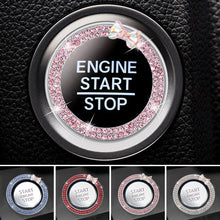 Load image into Gallery viewer, Car Start Ignition Engine Button Ring Bowknot Ignition Ring Rhinestone Design Car Ignition Button Decoration Ring
