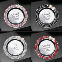 Load image into Gallery viewer, Car Start Ignition Engine Button Ring Bowknot Ignition Ring Rhinestone Design Car Ignition Button Decoration Ring
