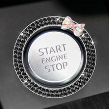 Load image into Gallery viewer, Car Start Ignition Engine Button Ring Bowknot Ignition Ring Rhinestone Design Car Ignition Button Decoration Ring

