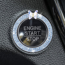 Load image into Gallery viewer, Crystal Car Onekey Start Button Decoration Ring with Diamond Rhinestone Circle Start Stop Switch Ring Car Interior Accessories
