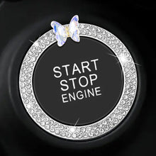 Load image into Gallery viewer, Crystal Car Onekey Start Button Decoration Ring with Diamond Rhinestone Circle Start Stop Switch Ring Car Interior Accessories
