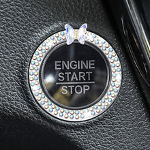 Load image into Gallery viewer, Crystal Car Onekey Start Button Decoration Ring with Diamond Rhinestone Circle Start Stop Switch Ring Car Interior Accessories
