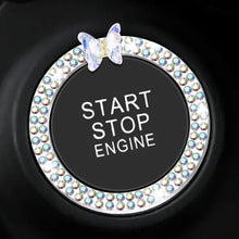 Load image into Gallery viewer, Crystal Car Onekey Start Button Decoration Ring with Diamond Rhinestone Circle Start Stop Switch Ring Car Interior Accessories
