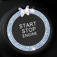 Load image into Gallery viewer, Crystal Car Onekey Start Button Decoration Ring with Diamond Rhinestone Circle Start Stop Switch Ring Car Interior Accessories
