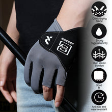 Load image into Gallery viewer, 1PC Professional Half Finger Billiard Gloves For Left Hand Breathable Wear Resistant Ice Silk Gloves With Non-Slip Gasket Self-Adhesive Cloth Fixed
