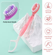 Load image into Gallery viewer, 10pcs/box Mini Disposable Bursting Bead Toothbrush Multifunctional Portable Oral Cleaning No Mouthwash Dental Floss Toothbrush
