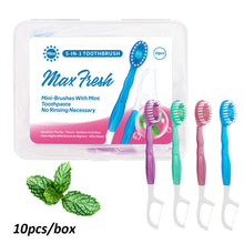 Load image into Gallery viewer, 10pcs/box Mini Disposable Bursting Bead Toothbrush Multifunctional Portable Oral Cleaning No Mouthwash Dental Floss Toothbrush
